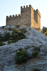 Fototapeta na wymiar An old stone impregnable fortress 