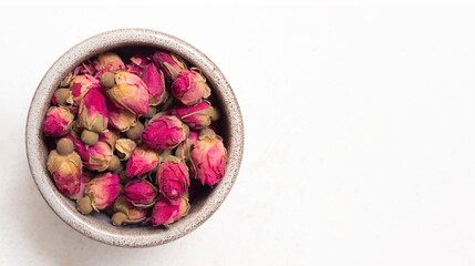 bowl of dried rose petals