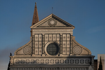 Santa Maria Novella Cathedral facade in Florence, Italy