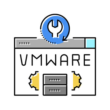 vmware data recovery color icon vector illustration