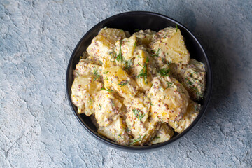 Potato salad with mustard seeds and mayonnaise (Turkish name; patates salatasi)