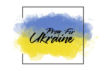 Pray for Ukraine, Ukraine flag praying concept vector illustration. Pray For Ukraine peace. Save Ukraine from russia.