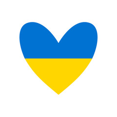 Conflict between Russia and Ukraine. Ukraine. Flag of Ukraine in the shape of a heart. Ukrainian nation. Patriotism. Vector illustration