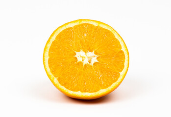 Orange isolated cut in half on white background