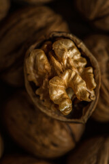 walnuts in a shell in a bowl