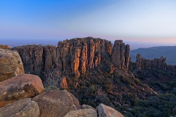 Late afternoon view of rock formation at the Valley of Desolation, Graaff-Renet.
