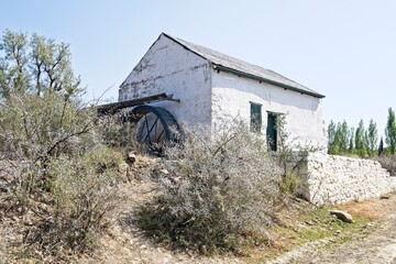 Historical water mill built in 1860 in Nieu-Bathesda