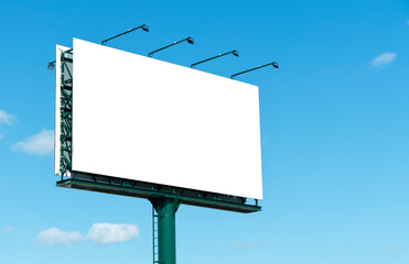 blank billboard against blue sky