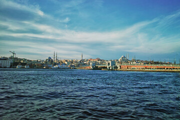 Naklejka premium view of the Eminönü port