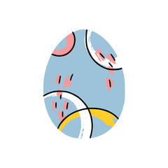 Modern painted easter egg with abstract minimal pattern. Good for greeting cards, banners, invitations, flyers.