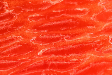 Red pepper, sweet fresh raw bell pepper paprika in the inside macro photography