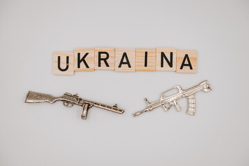 Ukraina i dwa karabiny - obrazy, fototapety, plakaty