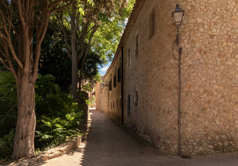 Fototapeta na wymiar old buildings in the Costa Brava town of Sant Martí de Empuries