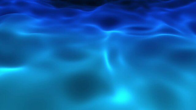 Wavy blue water surface moves smoothly