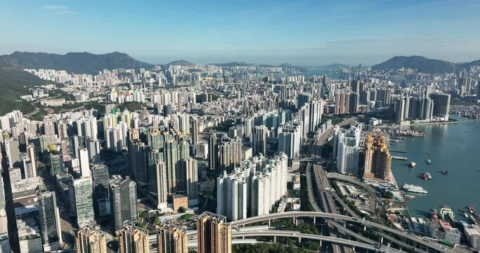 Top view of Hong Kong city