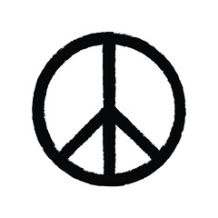Grunge peace sign on white background