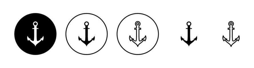 Anchor icons set. Anchor sign and symbol. Anchor marine icon.