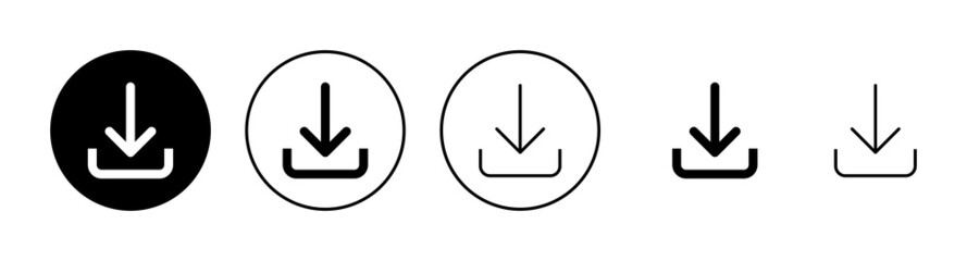Download icons set. Download sign and symbol