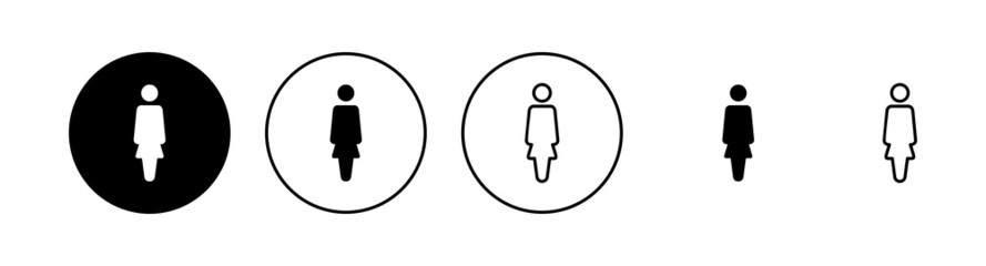 Female icons set. woman sign and symbol
