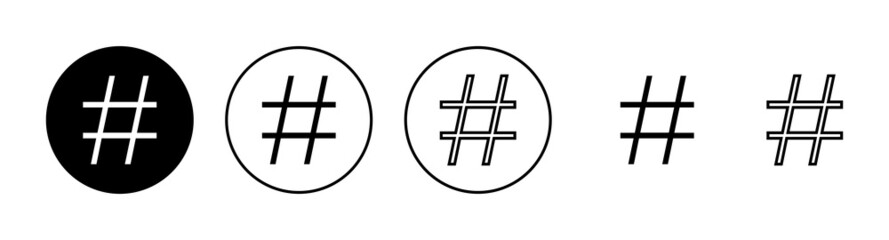 Hashtag icons set. hashtag sign and symbol