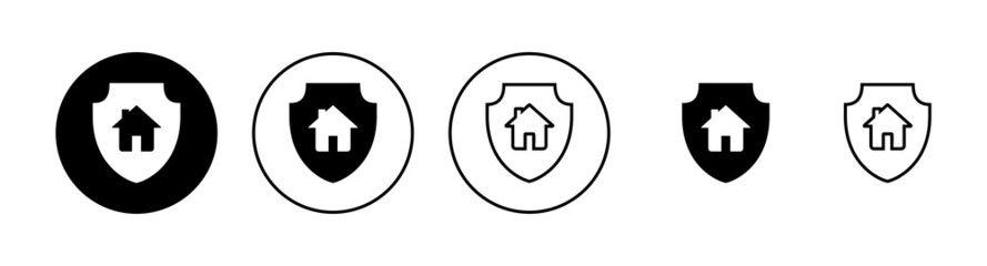 house insurance icons set. house protection sign and symbol