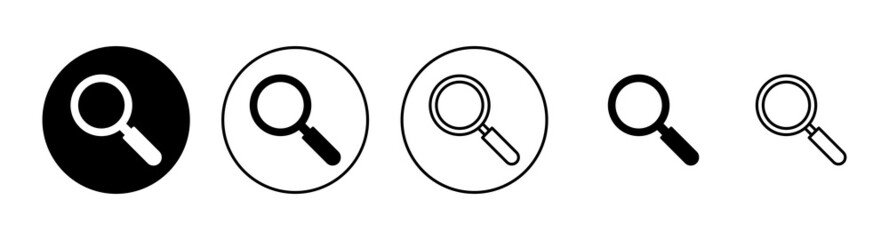 Search icons set. search magnifying glass sign and symbol