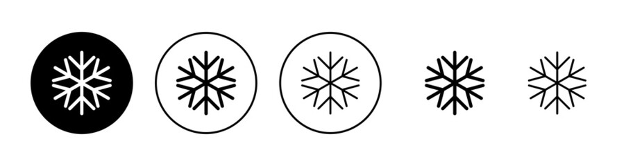Snow icons set. snowflake sign and symbol