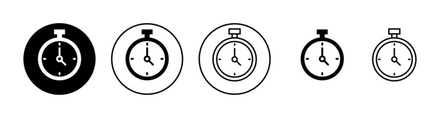 Stopwatch icons set. Timer sign and symbol. Countdown icon. Period of time