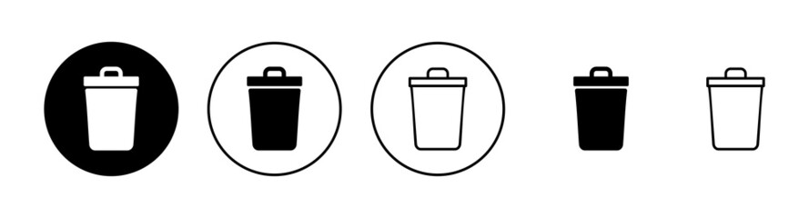 Trash icons set. trash can icon. delete sign and symbol.