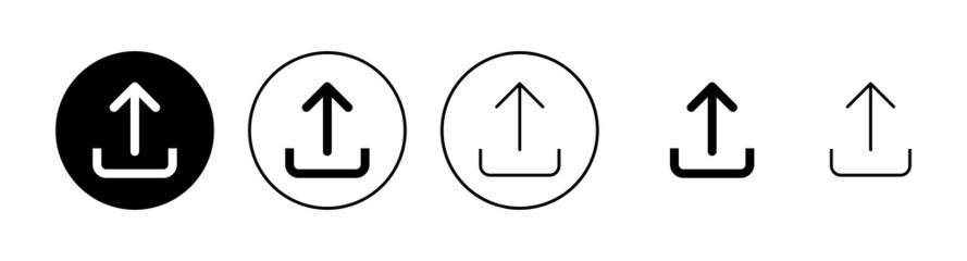 Upload icons set. load data sign and symbol