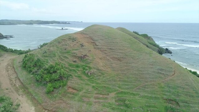 Drone Mandalika Island mountain