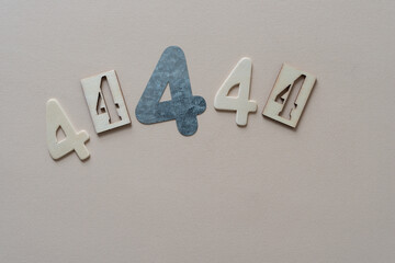 the number 4 on paper