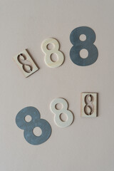 the number 8 on paper