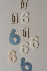 the number 6 on paper