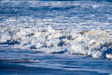 Waves Breaking With Sea Foam