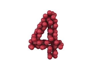 Cricket themed font  Number 4