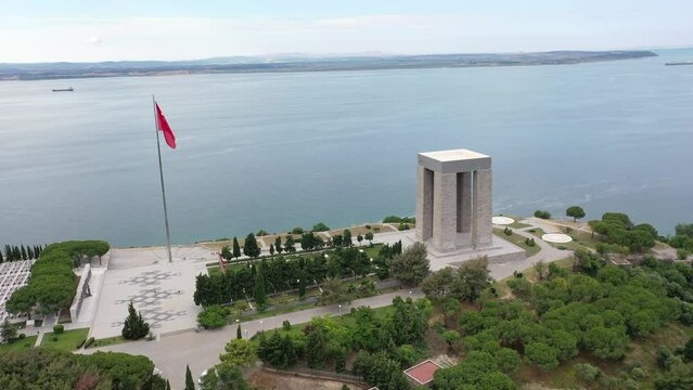 The &Ccedil;anakkale Martyrs' Memorial is a war memorial commemorating the service of about 253,000 Turkish soldiers who participated at the Battle of Gallipoli.