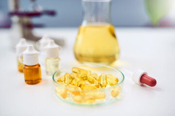 Theres a remedy for whatever ails you. Studio shot of various types and forms of medication on a white counter top.