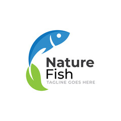 Fototapeta premium Fish Logo Template Design Vector, Emblem, Concept Design, Creative Symbol, Icon