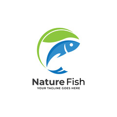 Fish Logo Template Design Vector, Emblem, Concept Design, Creative Symbol, Icon