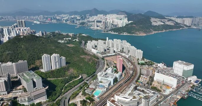 Top view of Hong Kong chai wan district