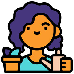 watering filled outline icon