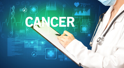 young doctor writing down notes