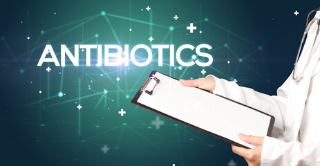 Doctor fills out medical record