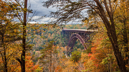 New River Gorge bridge during the fall