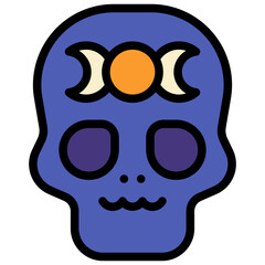 skull filled outline icon