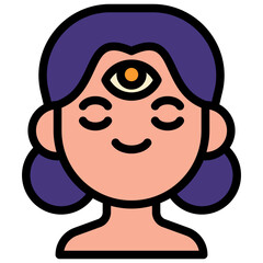 Obraz premium third eye filled outline icon