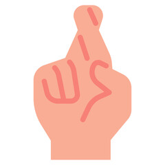 fingers crossed flat icon