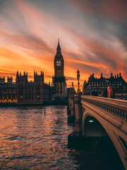 Fototapeta na wymiar Westminster Sunset