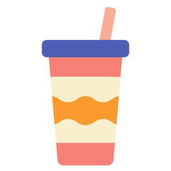 iced coffee flat icon